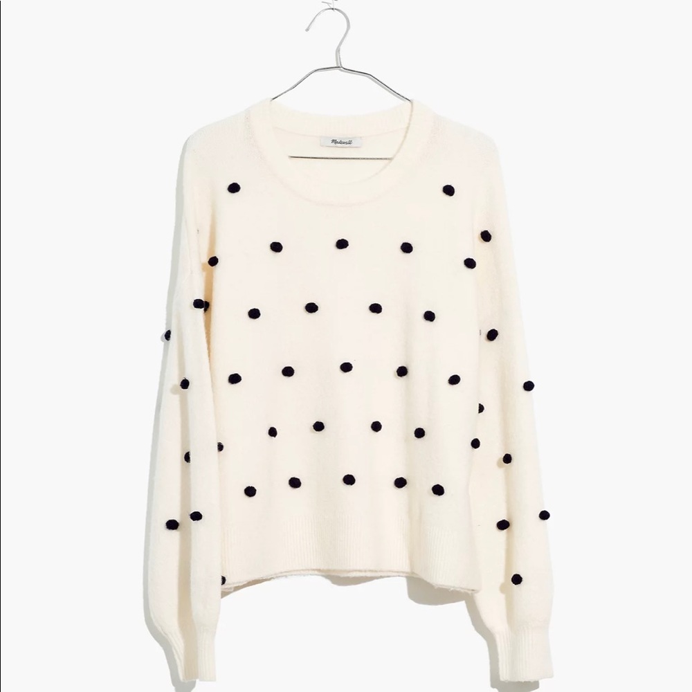 Madewell Polka Dot Cream Sweater